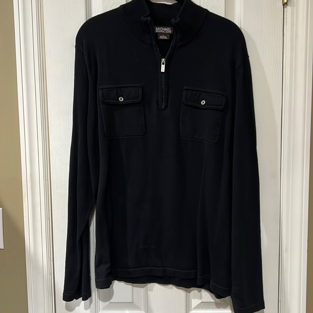 MICHAEL Michael Kors black Men’s 1/2 zip sweater Large gently used
